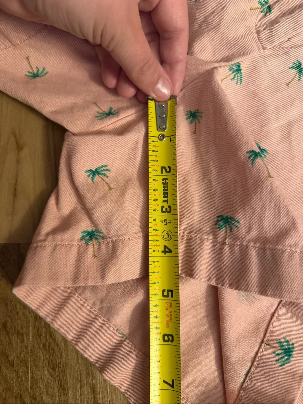 J.Crew Palm Tree Embroidered Chino Shorts Pink Green - Size 2 - Picture 9 of 9